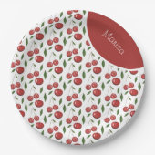 Sweet Cherries Aquarellbilder Pappteller (Vorderseite)