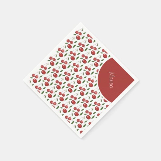 Sweet Cherries Aquarellbilder Serviette (Ecke)