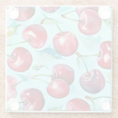 Sweet cherries colorful watercolor cherry art glasuntersetzer (Rückseite)