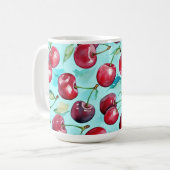 Sweet cherries colorful watercolor cherry art kaffeetasse (Vorderseite Links)
