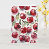 Sweet cherries colorful watercolor cherry art  karte (Gelbe Blume)