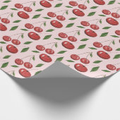Sweet Cherries Illustrationsmuster für Wasserfarbe Geschenkpapier (Ecke)