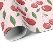 Sweet Cherries Illustrationsmuster für Wasserfarbe Geschenkpapier (Rolleneckpunkt)
