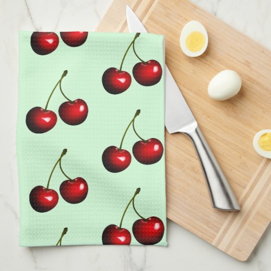 Sweet Cherries Küchentücher - Farbe auswählen (Viertel Falte)