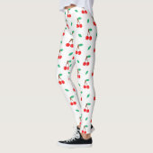 Sweet Cherries Muster auf Weiß Leggings (Links)