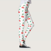 Sweet Cherries Muster auf Weiß Leggings (Rechts)