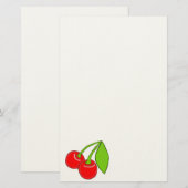 Sweet Cherries Stationery Briefpapier (Vorne/Hinten)