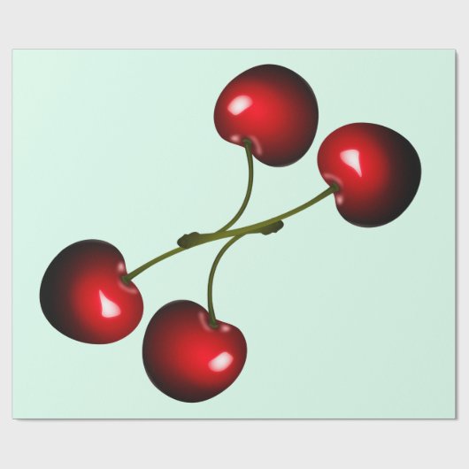 Sweet Cherries Wrapping Paper - Auswählen der Farb Geschenkpapier (Flach)