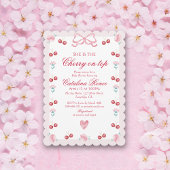 Sweet Cherry am oberen rosa Bow rot Einladung