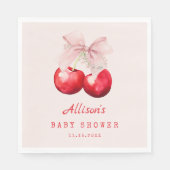 Sweet Cherry auf der Top Baby Shower Girl Serviette (Vorderseite)