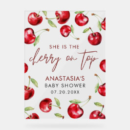 Sweet Cherry auf Top Baby Dusche Acrylschild