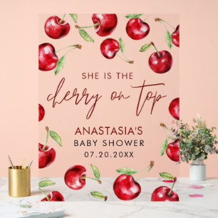Sweet Cherry auf Top Baby Dusche Acrylschild