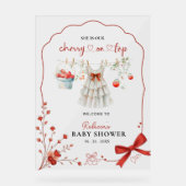 Sweet Cherry Baby Dusche Begrüßungszeichen Acrylschild (Vorderseite)