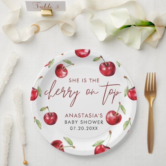 Sweet Cherry Baby Dusche Pappteller (Hochzeit)