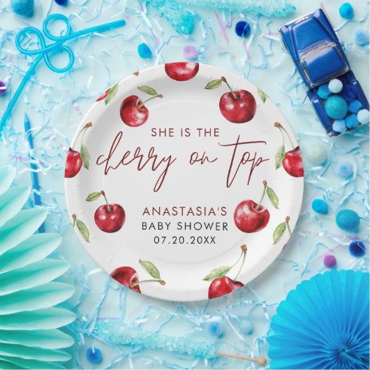 Sweet Cherry Baby Dusche Pappteller (Party)