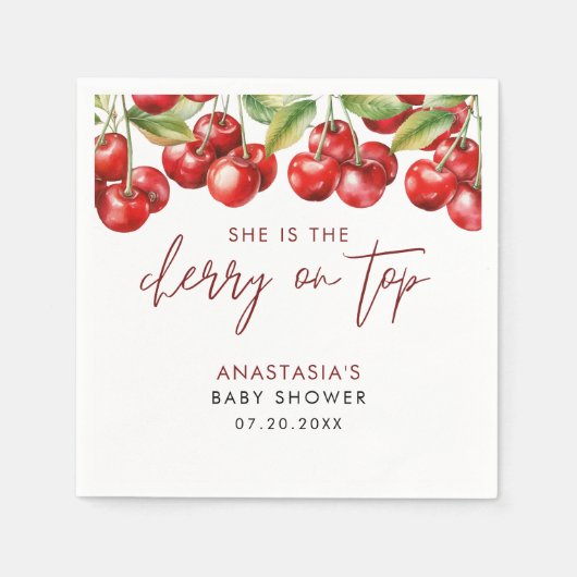 Sweet Cherry Baby Dusche Serviette (Vorderseite)