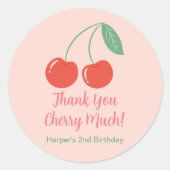 Sweet Cherry Birthday Gefallen Danke Stickers (Vorderseite)