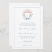 Sweet Cherry Blossom Wappen | Monografische Hochze Einladung (Vorne/Hinten)