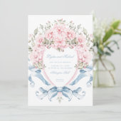 Sweet Cherry Blossom Wappen | Monografische Hochze Einladung (Stehend Vorderseite)