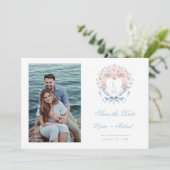 Sweet Cherry Blossom Wappen Save The Date (Stehend Vorderseite)