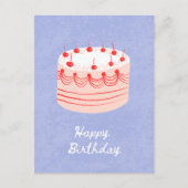Sweet Cherry Cake Birthday Postkarte (Vorderseite)
