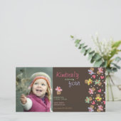 Sweet Cherry Cupcakes Girl Birthday Foto Einladung (Stehend Vorderseite)