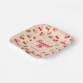 Sweet Cherry Dessert Birthday Pattern Cute Party  Pappteller (Gewinkelt)