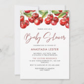 Sweet Cherry Girl Baby Dusche Einladung (Vorderseite)