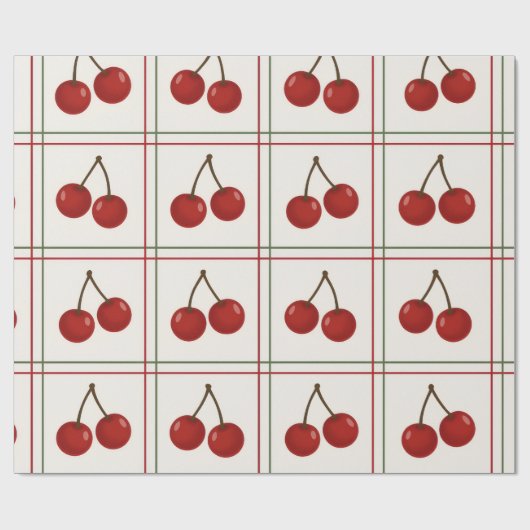 🎁 Sweet Cherry Holiday Gift Wrap Collection Geschenkpapier (Flach)