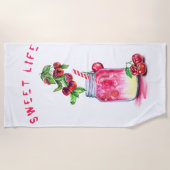 Sweet Cherry Juice Cool Drink Beach Handtuch (Vorderseite)