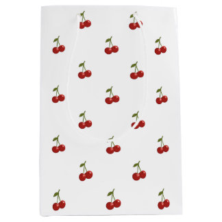 🍒 Sweet Cherry Minimal Elegant Tissue Paper Mittlere Geschenktüte