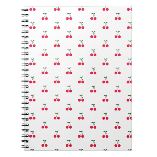 Sweet Cherry Muster Notebook Notizblock (Vorderseite)