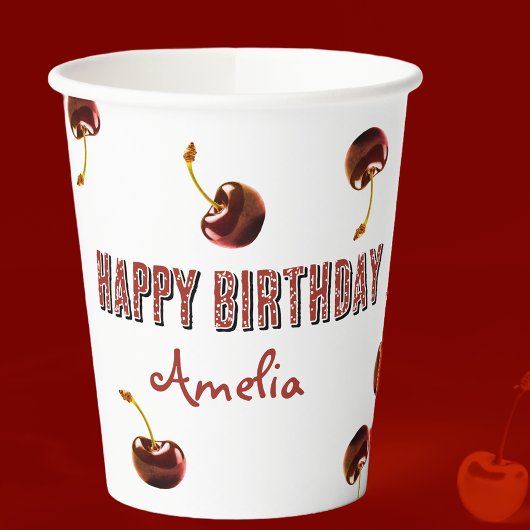 Sweet Cherry Personalisiert Pappbecher