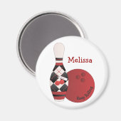 Sweet Cherry Raute Bowling Design Magnet (Vorderseite/Rückseite)