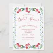 Sweet Cherry Red Brautparty Einladung (Vorderseite)