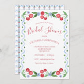 Sweet Cherry Red Brautparty Einladung (Vorne/Hinten)