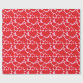 Sweet Cherry Red Hand Drawn Hearts Geschenkpapier (Flach)