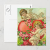 Sweet Cherubs und Herz Postkarte (Vorne/Hinten)