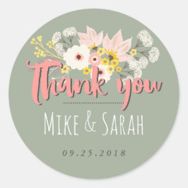 Sweet Chic Spring Blume Bouquet Danke Sticker