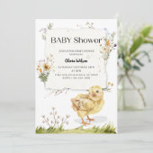"Sweet Chick Baby Dusche | Adorable Farm Themed Einladung (Stehend Vorderseite)