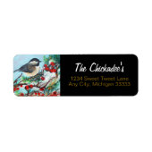 Sweet Chickadee Song Bird Winter Painting Label (Vorne)