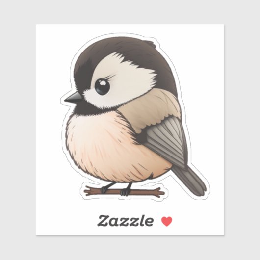Sweet Chickadee Vinyl Sticker, Niedlicher Vogelsti Aufkleber (Blatt)