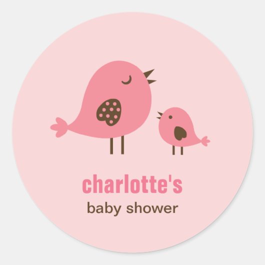 Sweet Chicks Baby Shower Gevor Sticker - Pink (Vorderseite)