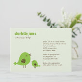 Sweet Chicks Kinderdusche Einladung - Green (Stehend Vorderseite)