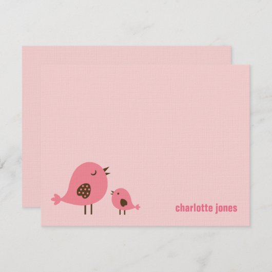 Sweet Chicks Vielen Dank Karten - Rosa (Vorne/Hinten)