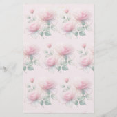 Sweet Chiffon Pink Roses Briefpapier (Rückseite)