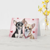 Sweet Chihuahua Couple Karte (Gelbe Blume)