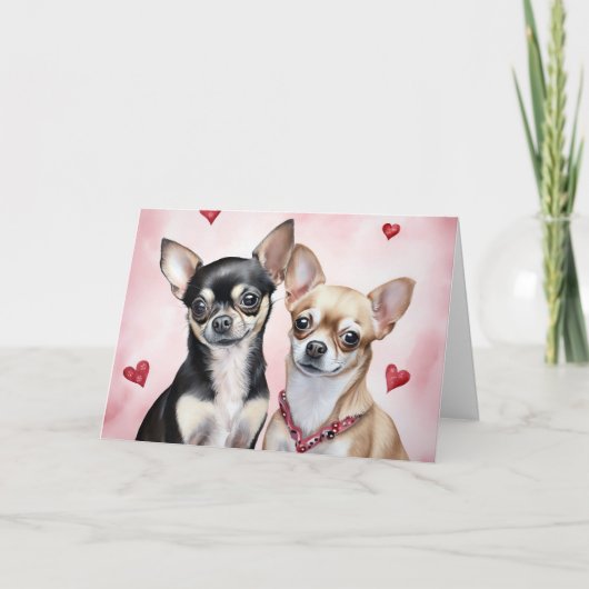 Sweet Chihuahua Couple Karte (Vorderseite)