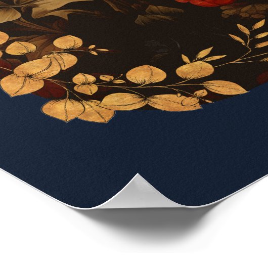 Sweet Chihuahua in einem William Morris Style Gard Poster (Ecke)