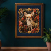 Sweet Chihuahua in einem William Morris Style Gard Poster